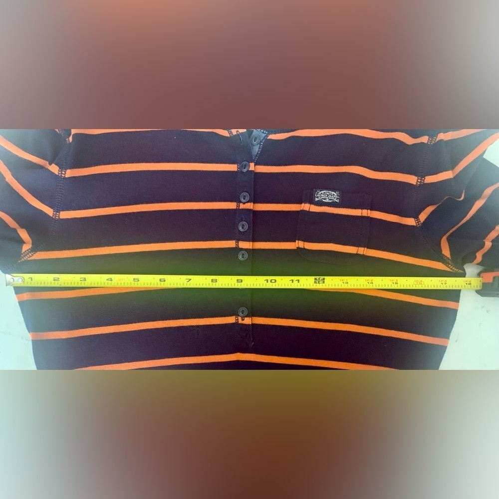 Ralph Lauren Navy and Orange Striped Shirt - L - Picture 6 of 7